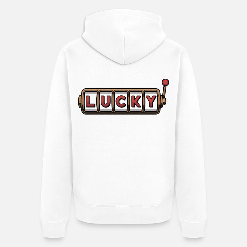 Conception de machine à sous chanceuse - Veste à capuche bio Premium Unisexe - blanc