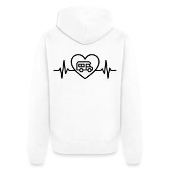 RV Heart Vanlife Travel - Unisex Premium Organic Zip Hoodie - white - Back - Thijin (182cm)