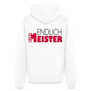 Endlich Meister 2026 - Unisex Premium Bio Zip Hoodie - Weiß - Hinten - Thijin (182cm)