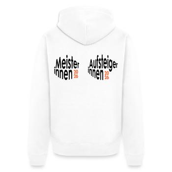Champions and promoted women 2026 - Unisex Premium Organic Zip Hoodie - white - Back - Thijin (182cm)