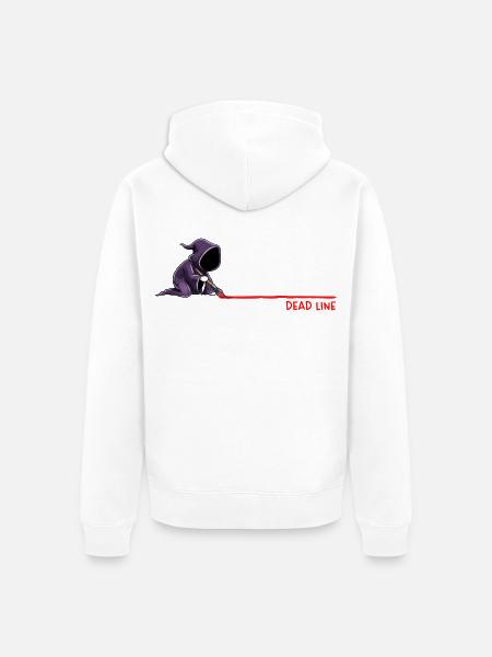 Dead Line Deadline Humor - Unisex Premium Bio Zip Hoodie - Weiß