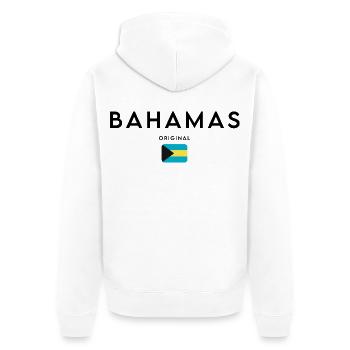 Bahamianischer Stolz, minimalistisches, elegantes Design - Unisex Premium Bio Zip Hoodie - Weiß - Hinten - Thijin (182cm)