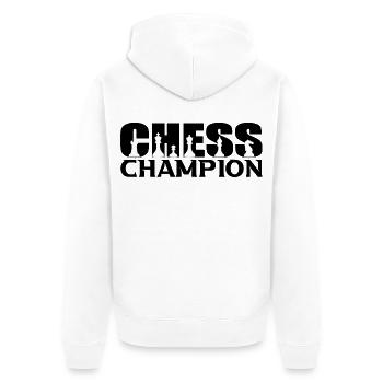 Chess - Unisex Premium Bio Zip Hoodie - Weiß - Hinten - Thijin (182cm)