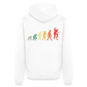 Skateboard Evolution Men's and Boys' Skatboarder - Unisex Premium Organic Zip Hoodie - white - Back - Thijin (182cm)
