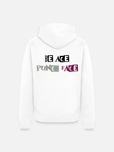 Sei Ace Punchface - Unisex Premium Bio Zip Hoodie - Weiß