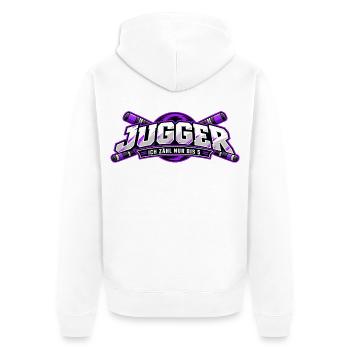 Jugger Zähle Bis 5 - Unisex Premium Bio Zip Hoodie - Weiß - Hinten - Thijin (182cm)