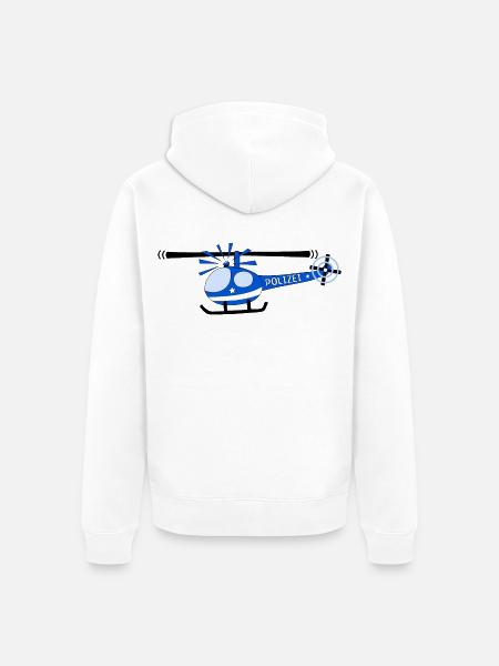 Hubschrauber Polizei Kinder - Unisex Premium Bio Zip Hoodie - Weiß
