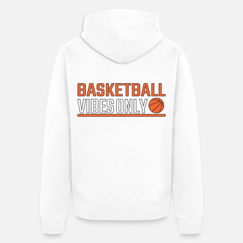 Vibrations de basket-ball uniquement - Veste à capuche bio Premium Unisexe - blanc