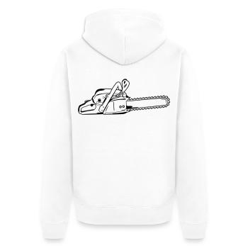 Tronçonneuse - Veste à capuche bio Premium Unisexe - blanc - Dos - Thijin (182cm)