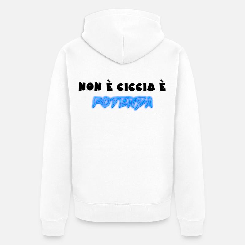 Neon Power avec message de motivation pour l’alimentation - Veste à capuche bio Premium Unisexe - blanc