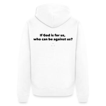 Wenn Gott mit uns ist - Unisex Premium Bio Zip Hoodie - Weiß - Hinten - Thijin (182cm)