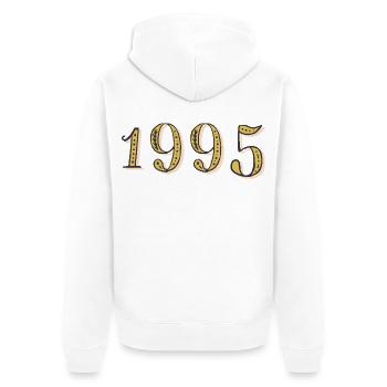Cadeau d’anniversaire 1995 Vintage 1995  - Veste à capuche bio Premium Unisexe - blanc - Dos - Thijin (182cm)