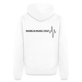 Lärm ist auch Musik - Unisex Premium Bio Zip Hoodie - Weiß - Hinten - Thijin (182cm)
