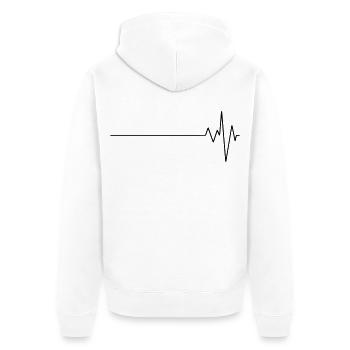 Beat Line - Unisex Premium Bio Zip Hoodie - Weiß - Hinten - Thijin (182cm)