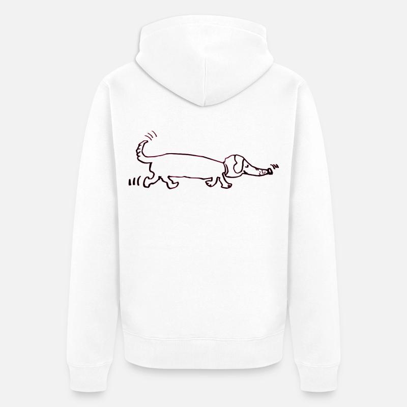 drôle teckel, teckel, chien, teckel - Veste à capuche bio Premium Unisexe - blanc