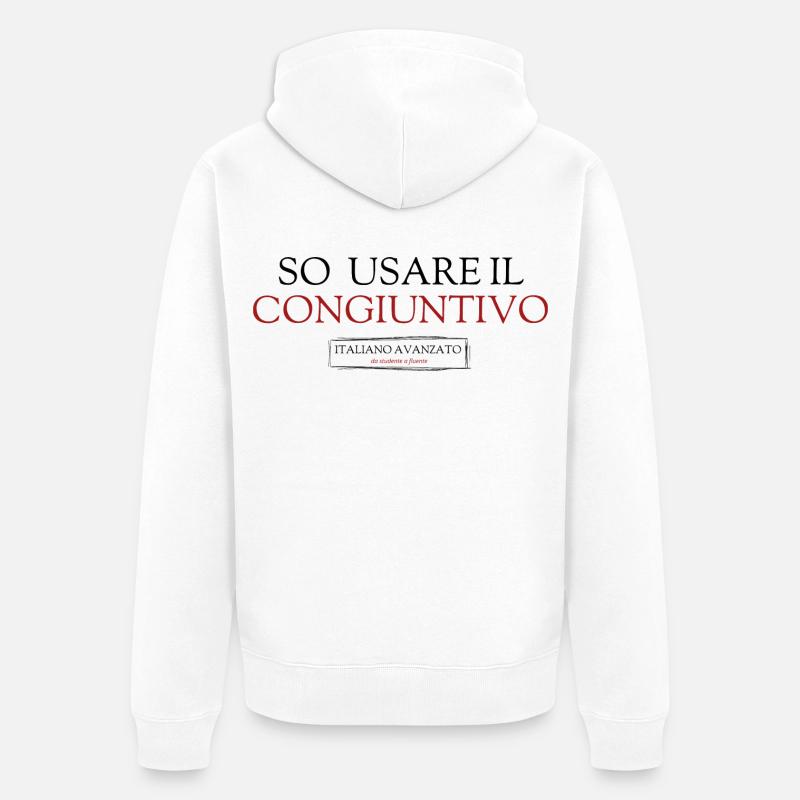 Je sais utiliser le subjonctif - Veste à capuche bio Premium Unisexe - blanc