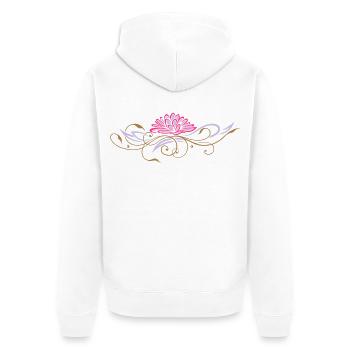 Filigree lotus with ornaments - Unisex Premium Organic Zip Hoodie - white - Back - Thijin (182cm)
