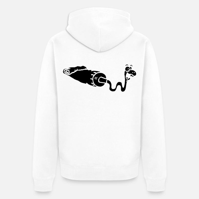 Gouache oder schwarze Schlange? - Unisex Premium Bio Zip Hoodie - Weiß