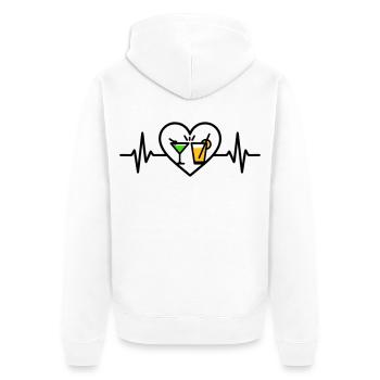Cocktails Coeur Fête d’été Vacances - Veste à capuche bio Premium Unisexe - blanc - Dos - Thijin (182cm)