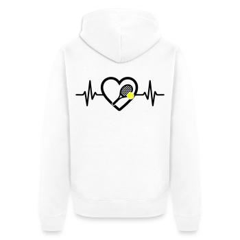 Tennis Heart Racket Ball Sports Passion - Unisex Premium Organic Zip Hoodie - white - Back - Thijin (182cm)