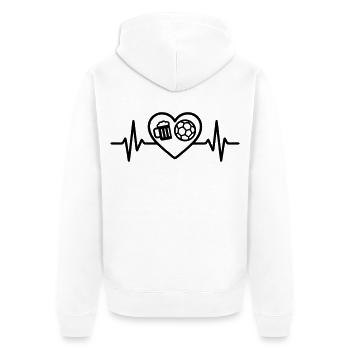 Bière de handball Heart - Veste à capuche bio Premium Unisexe - blanc - Dos - Thijin (182cm)