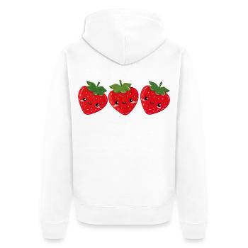 Fraises Visages Doux - Veste à capuche bio Premium Unisexe - blanc - Dos - Thijin (182cm)