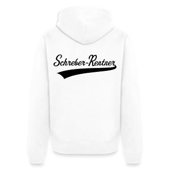 Schreber-Rentner (Rentner / Schrebergärtner / B) - Unisex Premium Bio Zip Hoodie - Weiß - Hinten - Thijin (182cm)