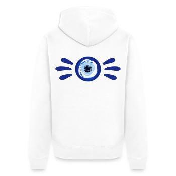 NAZAR - Good luck - Unisex Premium Organic Zip Hoodie - white - Back - Thijin (182cm)