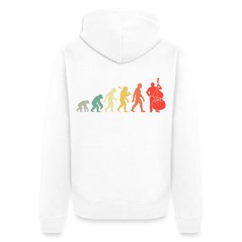 Retro Kontrabass Cello Evolution Für Chellisten - Unisex Premium Bio Zip Hoodie - Weiß - Hinten - Thijin (182cm)