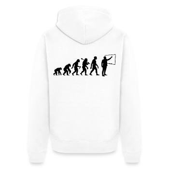 Lehrer Evolution Für Lehrer und Professoren - Unisex Premium Bio Zip Hoodie - Weiß - Hinten - Thijin (182cm)