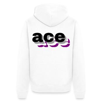 3D-asexuell - Unisex Premium Bio Zip Hoodie - Weiß - Hinten - Thijin (182cm)
