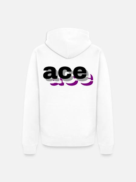 3D-asexuell - Unisex Premium Bio Zip Hoodie - Weiß