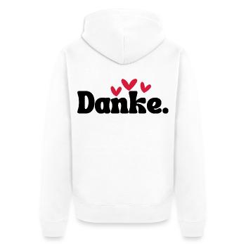 Motif Doodle Trois Coeurs - Veste à capuche bio Premium Unisexe - blanc - Dos - Thijin (182cm)