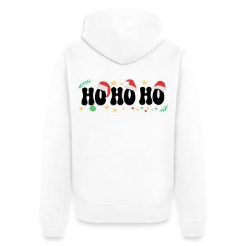 Ho Ho Ho Ho Chapeaux de Père Noël - Veste à capuche bio Premium Unisexe - blanc - Dos - Thijin (182cm)