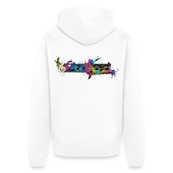 Notes colorées Musique aquarelle - Veste à capuche bio Premium Unisexe - blanc - Dos - Thijin (182cm)
