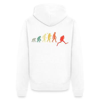 Taucher Evolution Für Schnorcheln Und Tauchen - Unisex Premium Bio Zip Hoodie - Weiß - Hinten - Thijin (182cm)