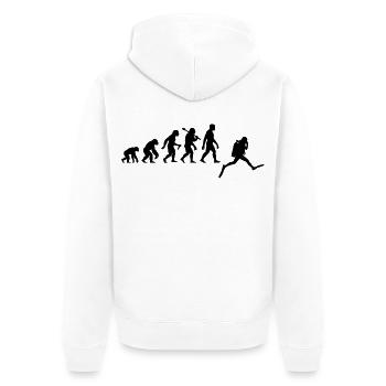 Taucher Evolution Für Schnorchler Die Tauchen - Unisex Premium Bio Zip Hoodie - Weiß - Hinten - Thijin (182cm)