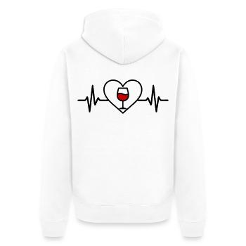 Wine Wine Glass Heart Red Wine - Unisex Premium Organic Zip Hoodie - white - Back - Thijin (182cm)