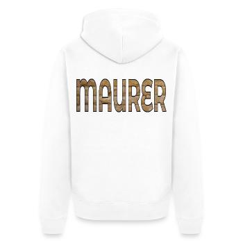 BRIQUES DE CONSTRUCTION DE MAÇONS - Veste à capuche bio Premium Unisexe - blanc - Dos - Thijin (182cm)