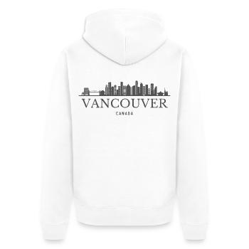 Vancouver Canada, silhouette de Vancouver - Veste à capuche bio Premium Unisexe - blanc - Dos - Thijin (182cm)