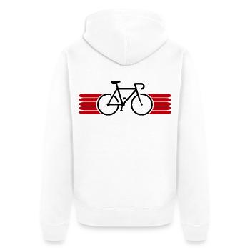 Fahrrad fahren Bike Fahrradfahrer Fahrradfahrerin - Unisex Premium Bio Zip Hoodie - Weiß - Hinten - Thijin (182cm)