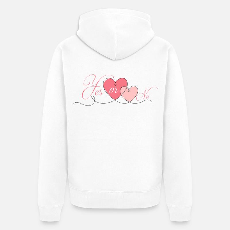 JA ODER NEIN - Unisex Premium Bio Zip Hoodie - Weiß