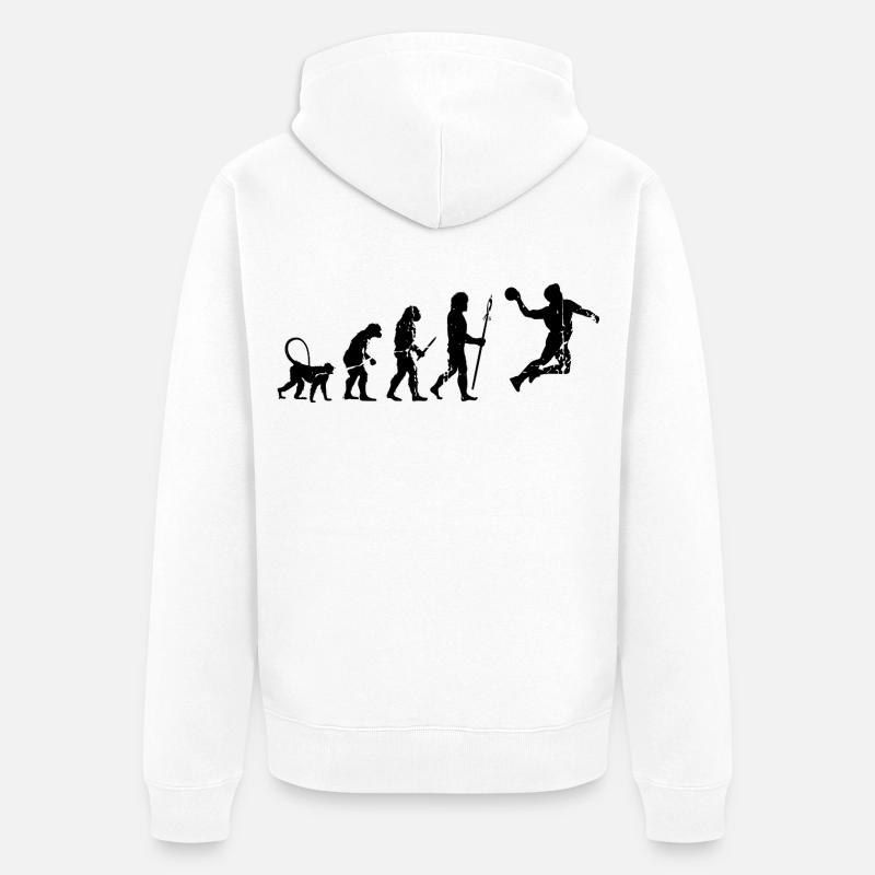 Drôle de handballeur Evolution - Veste à capuche bio Premium Unisexe - blanc