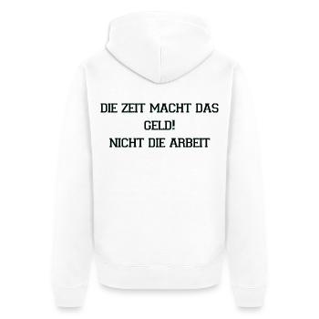 Time Makes Money Neon Saying - Unisex Premium Organic Zip Hoodie - white - Back - Thijin (182cm)