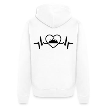 Heart Mountains Three Peaks - Unisex Premium Organic Zip Hoodie - white - Back - Thijin (182cm)