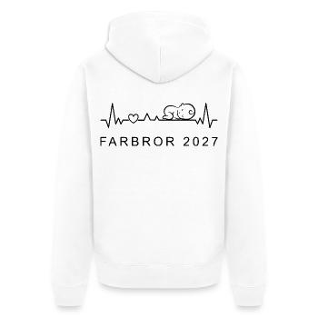 Onkel 2027 Herzschlag Schwangerschaft Schwedisch - Unisex Premium Bio Zip Hoodie - Weiß - Hinten - Thijin (182cm)