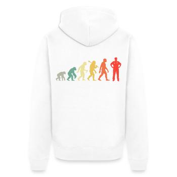 Arzt Evolution Doktor Für Assistenzärzte Mediziner - Unisex Premium Bio Zip Hoodie - Weiß - Hinten - Thijin (182cm)