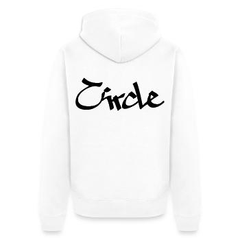 circle - Unisex Premium Bio Zip Hoodie - Weiß - Hinten - Thijin (182cm)