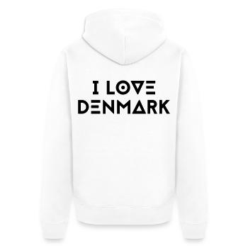 I LOVE DENMARK - Unisex Premium Organic Zip Hoodie - white - Back - Thijin (182cm)