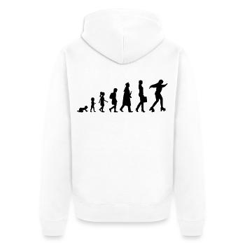Entwicklung des Rollschuhlaufs - Unisex Premium Bio Zip Hoodie - Weiß - Hinten - Thijin (182cm)